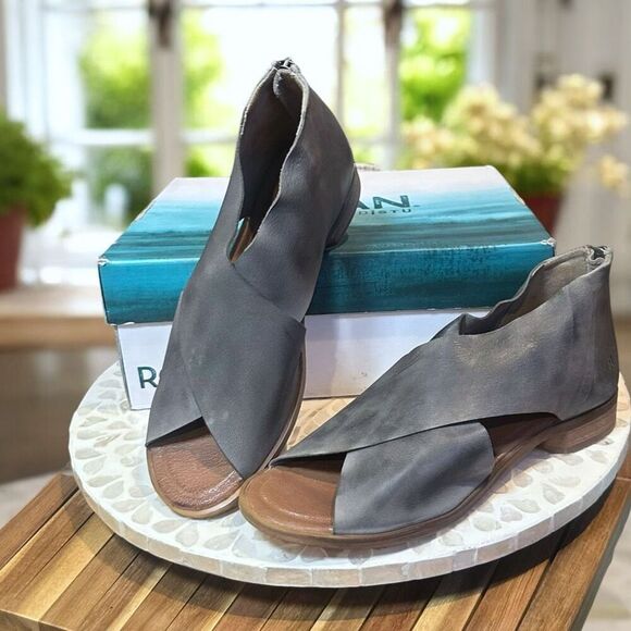 Bed Stu Betty Leather Back‑Zip Sandal Handcrafted Criss‑Cross Peep‑Toe Size 8 - Picture 16 of 16